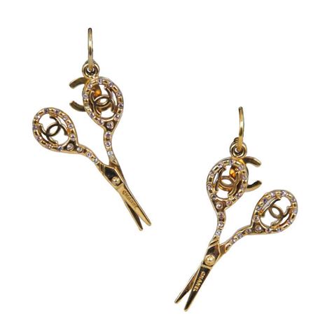 chanel scissor earrings|More.